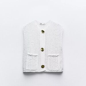 ZARA CHUNKY WHITE KNIT VEST